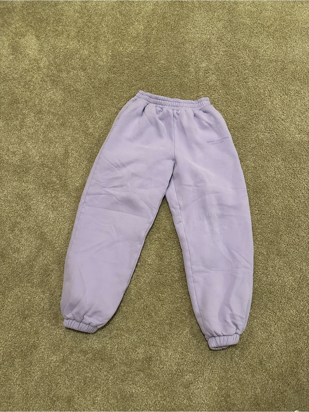 Lilac Fleece Jogger Pants with Elastic Waist - Women's Cozy Track Joggers